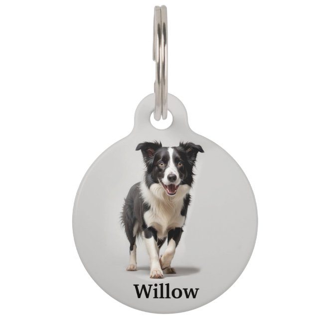 Border Collie Personalize Haustiermarke (Vorderseite)