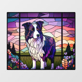 Border Collie Pet Hunde Imitate aus festem Glas Fensteraufkleber (Blatt)