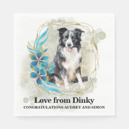 Border Collie Pet Wedkins mit Hunden Foto Serviette