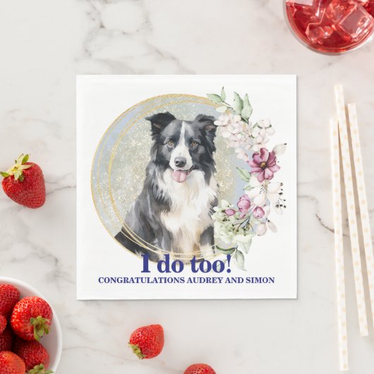 Border Collie Pet Wedkins mit Hunden Foto Serviette (Beispiel)