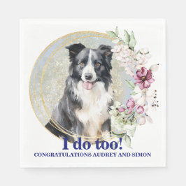 Border Collie Pet Wedkins mit Hunden Foto Serviette