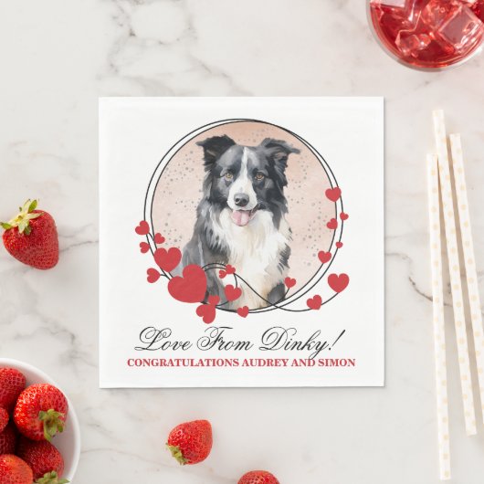 Border Collie Pet Wedkins mit Hunden Foto Serviette (Beispiel)