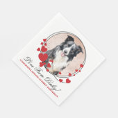 Border Collie Pet Wedkins mit Hunden Foto Serviette (Ecke)