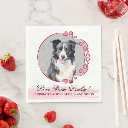 Border Collie Pet Wedkins mit Hunden Foto Serviette (Beispiel)