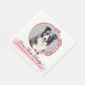 Border Collie Pet Wedkins mit Hunden Foto Serviette (Ecke)