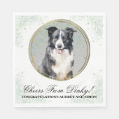 Border Collie Pet Wedkins mit Hunden Foto Serviette (Vorderseite)