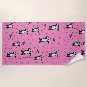 Border Collie Pirat Hund Strandtuch