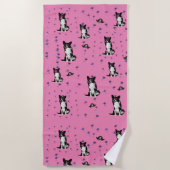 Border Collie Pirat Hund Strandtuch (Vorderseite)