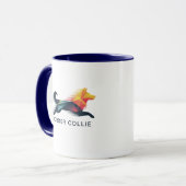Border collie poligonal en amarillo y azul tasse (Vorderseite Links)