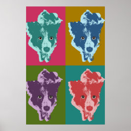 Border Collie Pop Art Poster