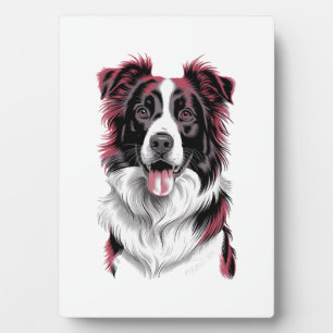 Border Collie-Porträt in lebendigen Details für Hu Fotoplatte