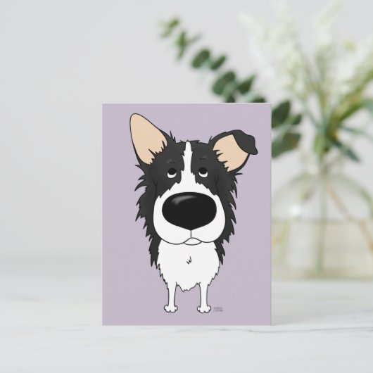 Border Collie Postcard Postkarte (Stehend Vorderseite)