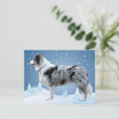 Border Collie Postcard~Weihnachten Feiertagspostkarte (Stehend Vorderseite)