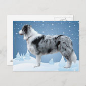Border Collie Postcard~Weihnachten Feiertagspostkarte (Vorne/Hinten)