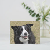 Border Collie Postkarte (Stehend Vorderseite)
