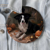 Border Collie Pumpkins Halloween Beängstigend Button (Beispiel)