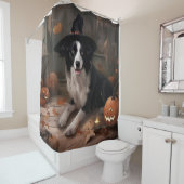 Border Collie Pumpkins Halloween Beängstigend Duschvorhang (Beispiel)
