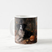 Border Collie Pumpkins Halloween Beängstigend Kaffeetasse (Vorderseite Links)