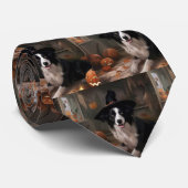 Border Collie Pumpkins Halloween Beängstigend Krawatte (Gerollt)