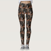 Border Collie Pumpkins Halloween Beängstigend Leggings (Vorderseite)