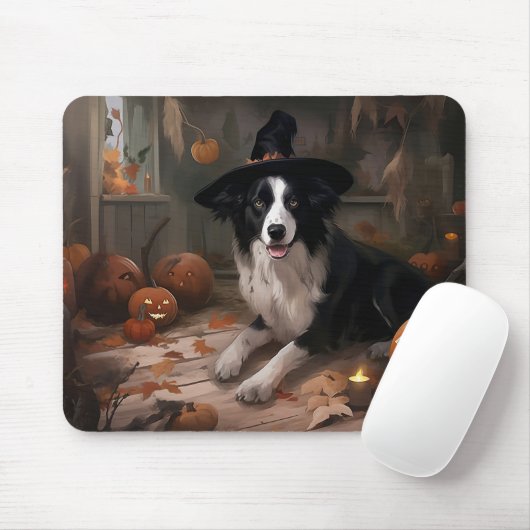 Border Collie Pumpkins Halloween Beängstigend Mousepad (Mit Mouse)