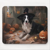 Border Collie Pumpkins Halloween Beängstigend Mousepad (Vorne)