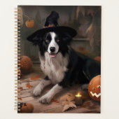 Border Collie Pumpkins Halloween Beängstigend Planer (Vorderseite)