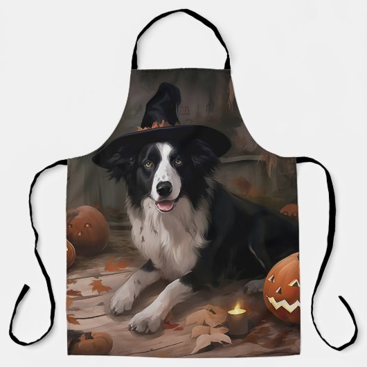 Border Collie Pumpkins Halloween Beängstigend Schürze (Vorderseite)