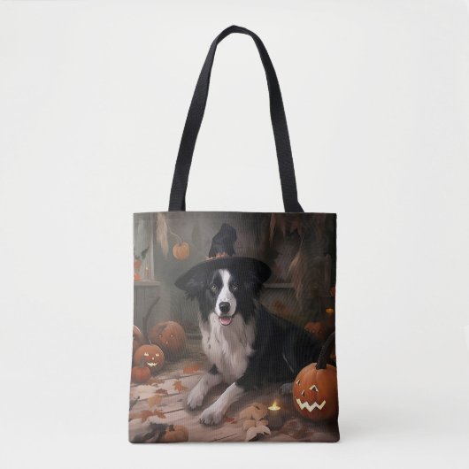 Border Collie Pumpkins Halloween Beängstigend Tasche (Vorderseite)