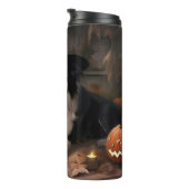 Border Collie Pumpkins Halloween Beängstigend Thermosbecher (Nach rechts gedreht)
