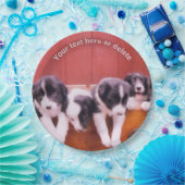 Border Collie Puppies Personalisiertes Party Pappteller (Party)