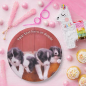 Border Collie Puppies Personalisiertes Party Pappteller (Party)