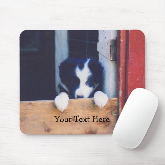Border Collie Puppy Dog Mousepad (Mit Mouse)