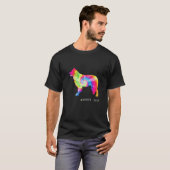 Border Collie Puppy Dog Owner Hippy Gefärbte Krawa T-Shirt (Vorne ganz)