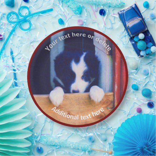 Border Collie Puppy Dog Personalisiertes Party Pappteller (Party)