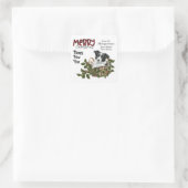 Border Collie Puppy Holly Basket Weihnachten Quadratischer Aufkleber (Tasche)