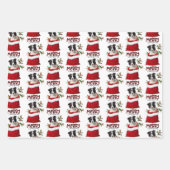 Border Collie Puppy in Holiday Gift Bag Geschenkpapier Set (Vorderseite)