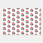 Border Collie Puppy-Weihnachtsmannmütze Geschenkpapier Set (Vorderseite 2)