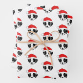 Border Collie Puppy-Weihnachtsmannmütze Geschenkpapier Set (Beispiel)