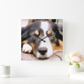 BORDER COLLIE QUADRATISCHE WANDUHR (Zuhause)