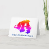 Border Collie Rainbow Color Personalisiert Geburts Karte (Vorderseite)