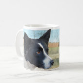 Border-Collie-Ranch-Hund Kaffeetasse (Vorderseite Links)