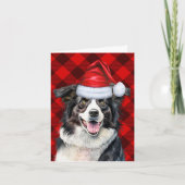 Border Collie Red Buffalo Karierte Weihnachten (Vorderseite)