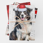 Border Collie Red Buffalo Karierte Weihnachten Geschenkpapier Set (Beispiel)