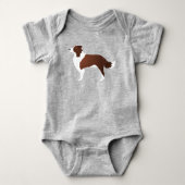 Border Collie Red Dog Rasse Side View Silhouette Baby Strampler (Vorderseite)