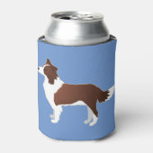 Border Collie Red Dog Rasse Side View Silhouette Dosenkühler (Kanne Vorderseite)