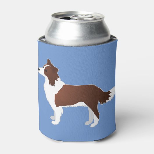 Border Collie Red Dog Rasse Side View Silhouette Dosenkühler (Kanne Vorderseite)