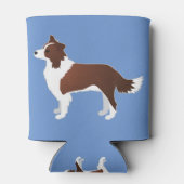 Border Collie Red Dog Rasse Side View Silhouette Dosenkühler (Rückseite)