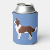 Border Collie Red Dog Rasse Side View Silhouette Dosenkühler (Kanne Rückseite)