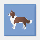 Border Collie Red Dog Rasse Side View Silhouette Magnet (Vorne)